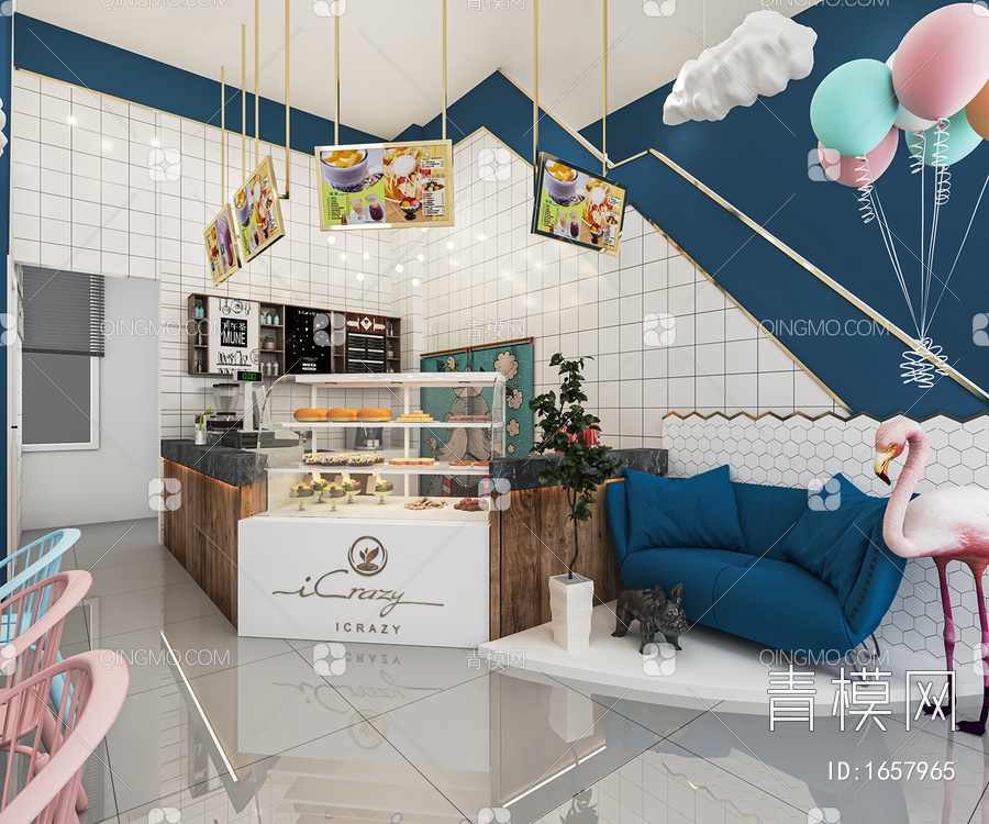 奶茶店 甜品店3D模型下载【ID:1657965】