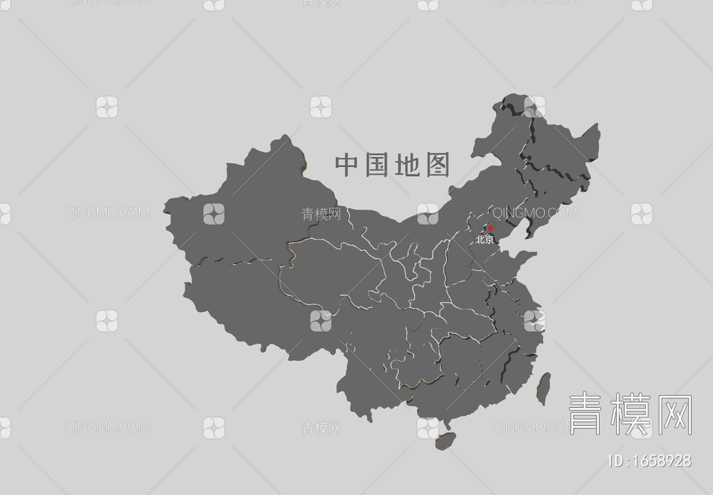 地图墙饰挂件SU模型下载【ID:1658928】