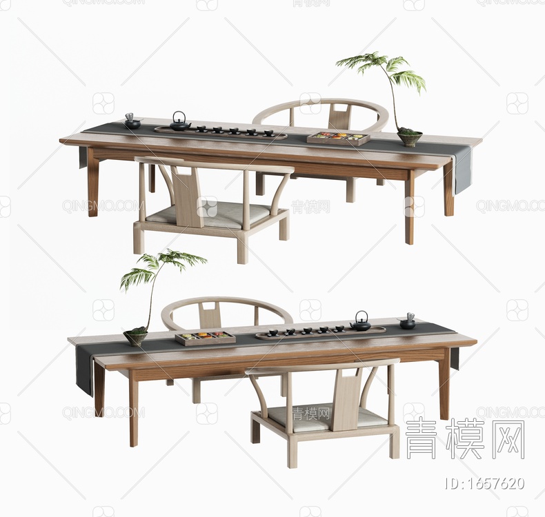 茶桌椅3D模型下载【ID:1657620】