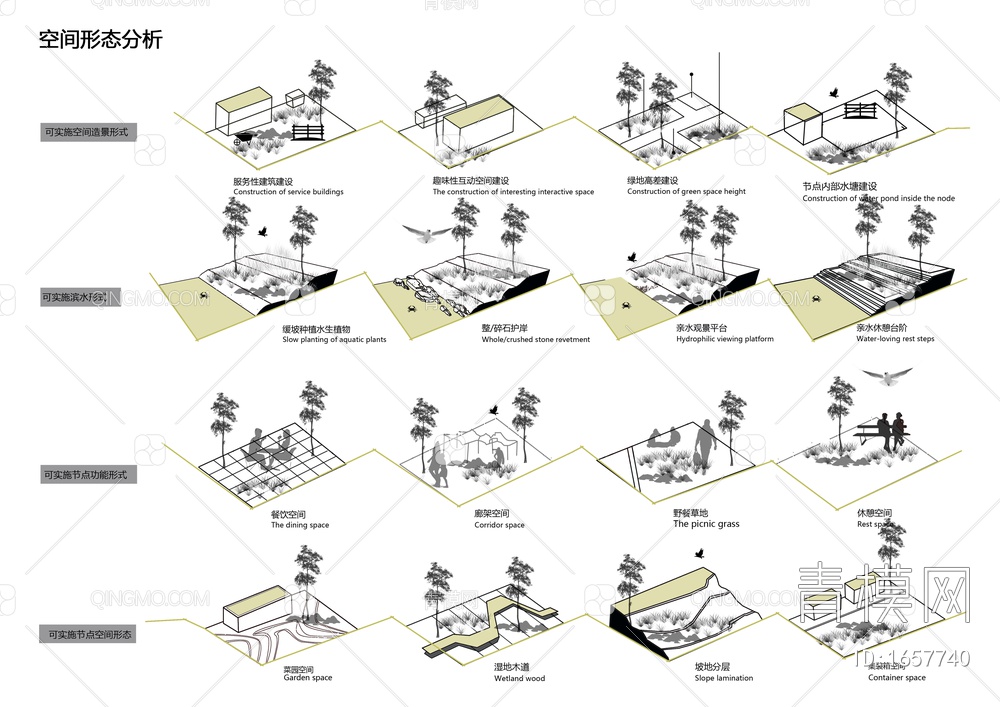 小清新竞赛风建筑规划设计空间形态分析图PSD素材psd下载【ID:1657740】