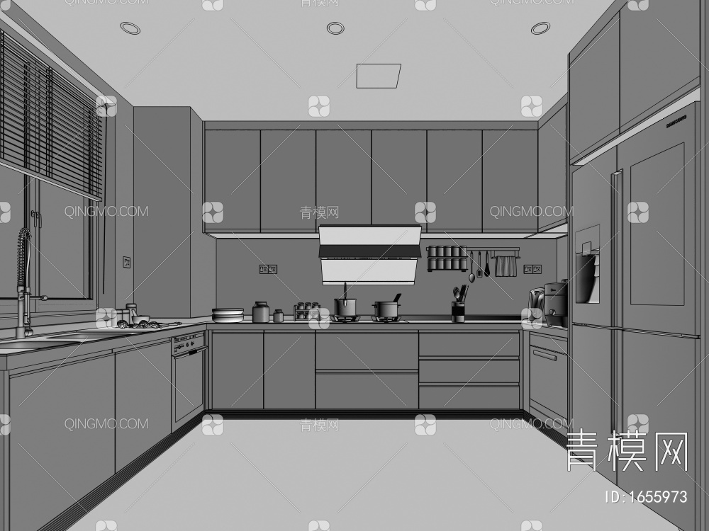 封闭式厨房3D模型下载【ID:1655973】