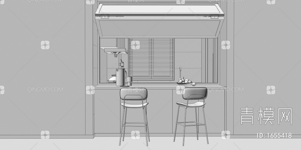 折叠窗 厨房折叠窗3D模型下载【ID:1655418】