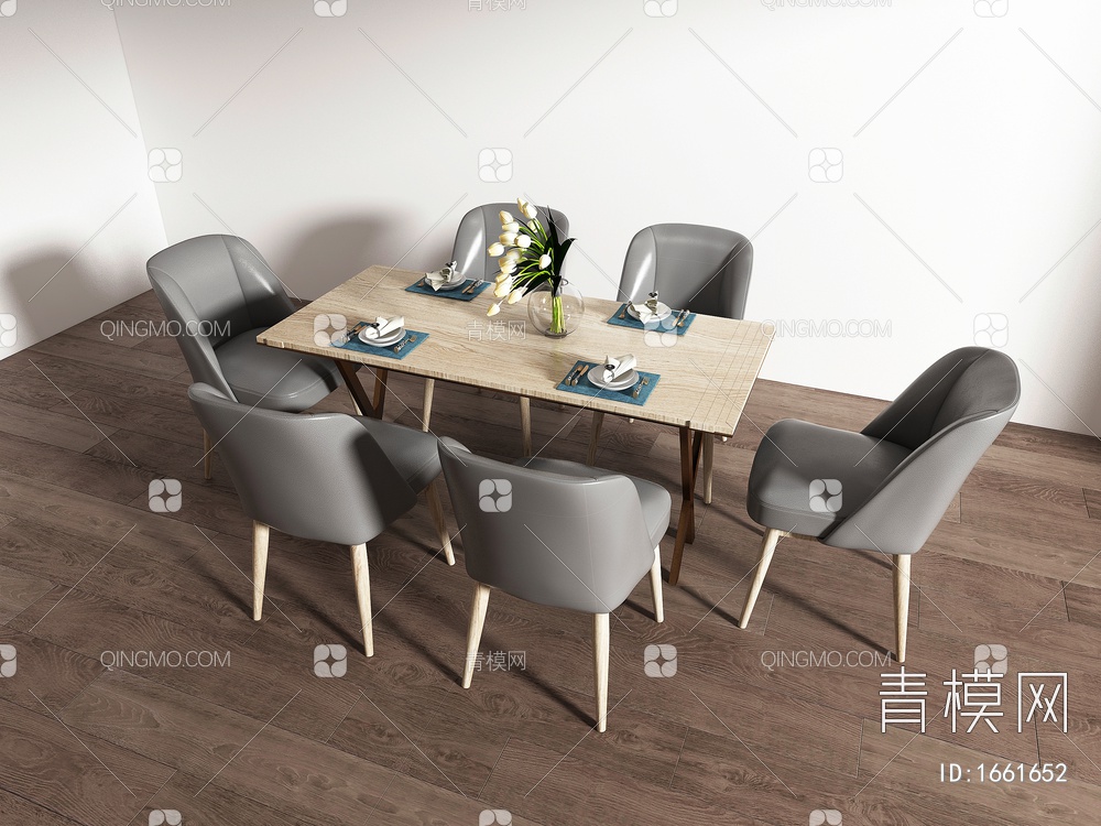 餐桌椅组合3D模型下载【ID:1661652】