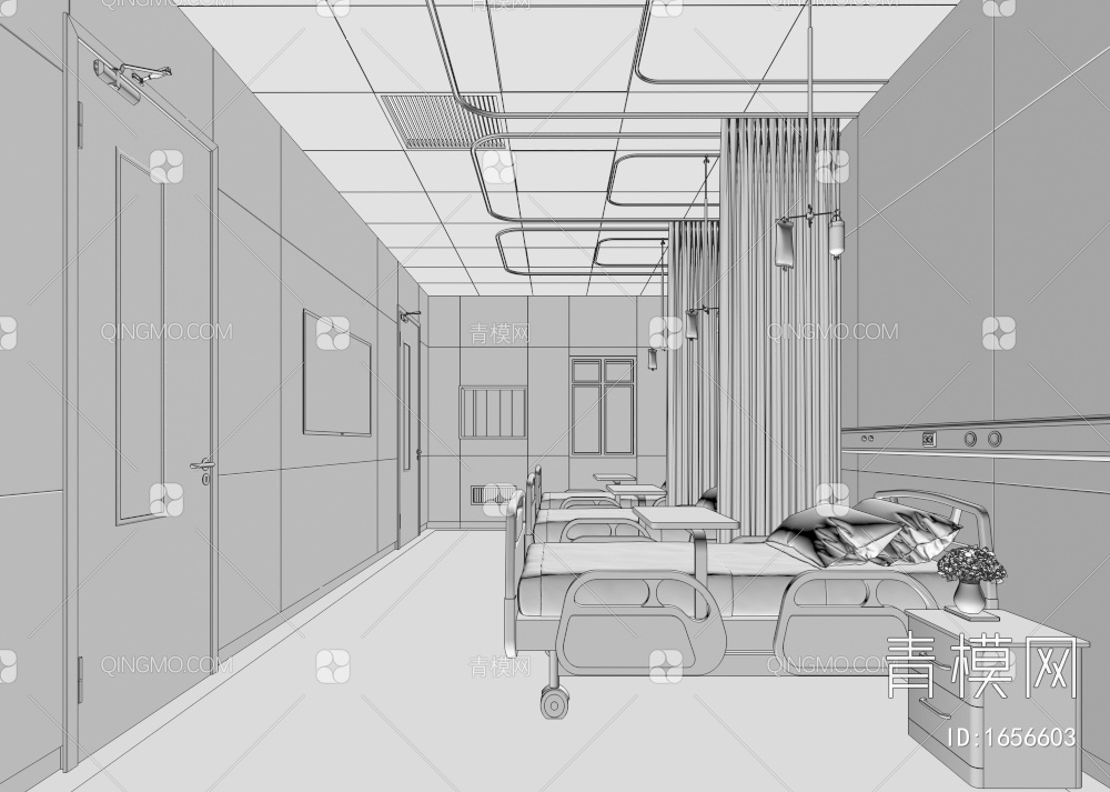 医院病房3D模型下载【ID:1656603】
