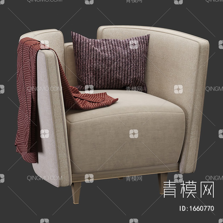 单人沙发3D模型下载【ID:1660770】