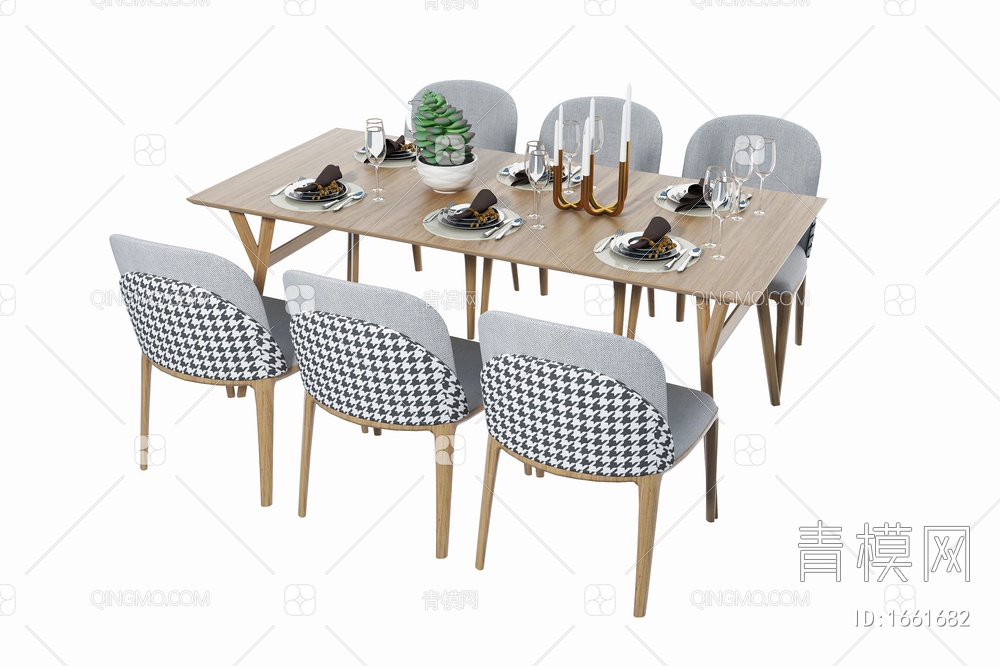 餐桌椅组合3D模型下载【ID:1661682】