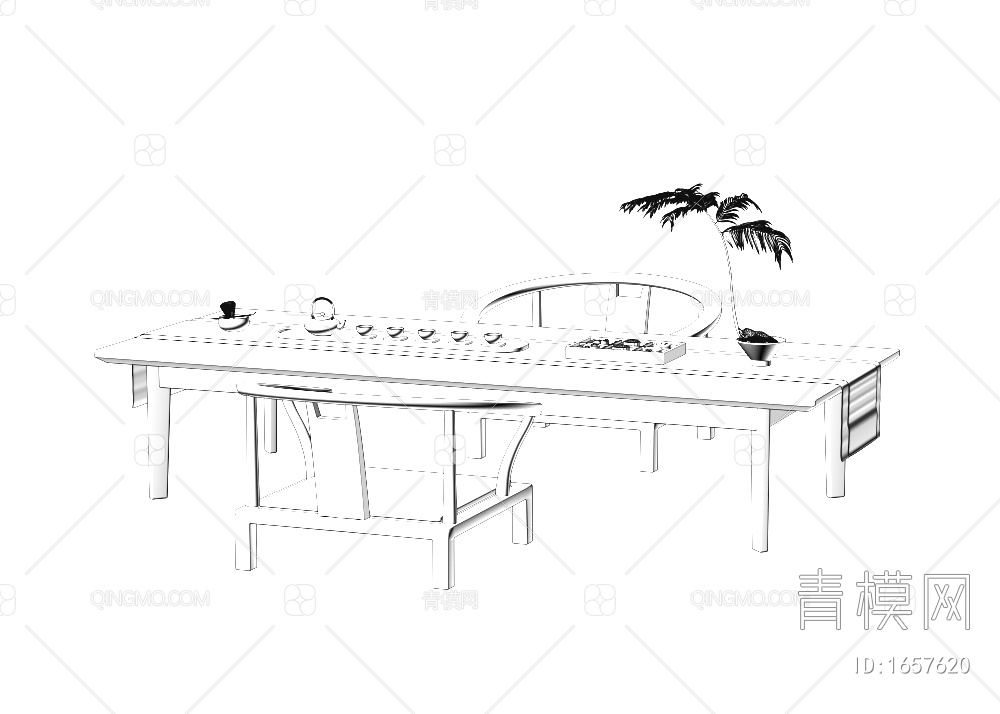 茶桌椅3D模型下载【ID:1657620】