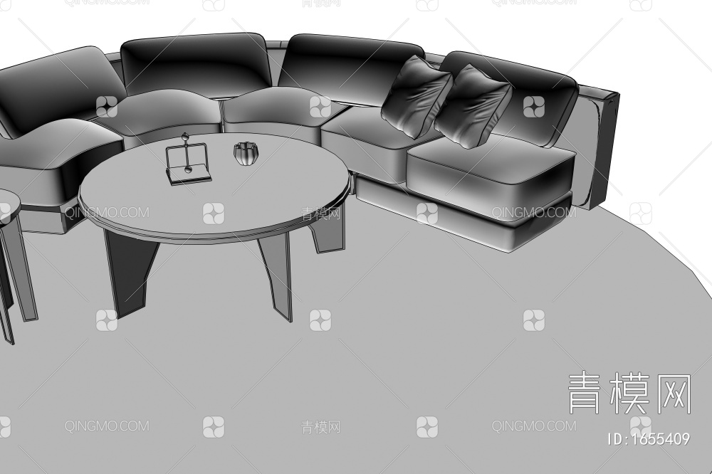 沙发茶几组合3D模型下载【ID:1655409】