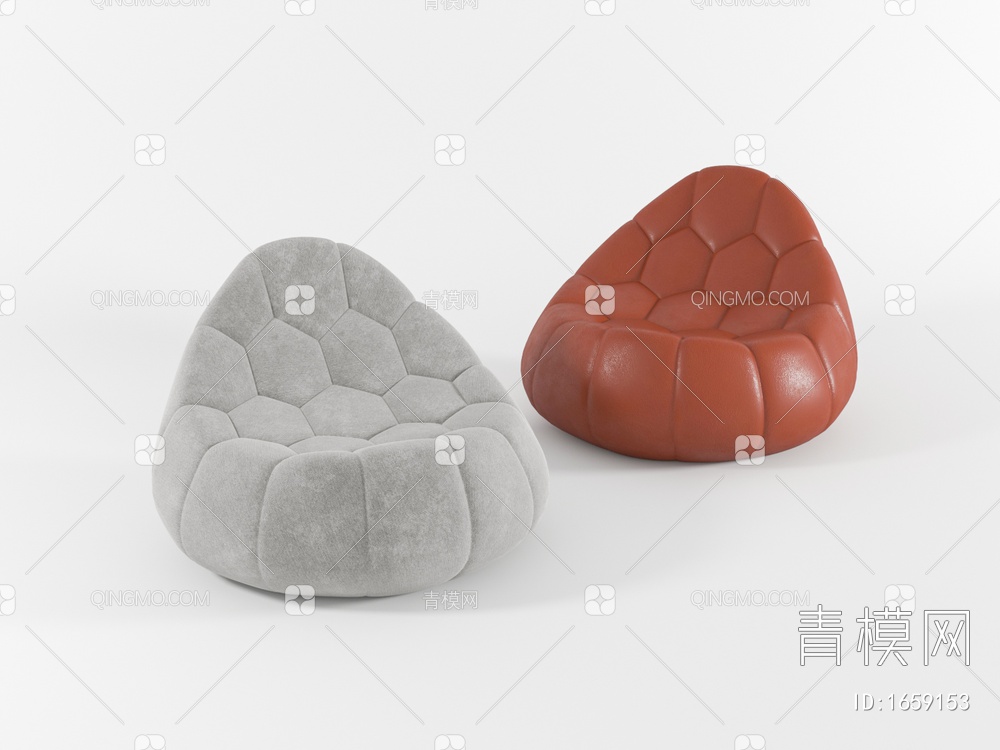 布艺皮革懒人沙发3D模型下载【ID:1659153】