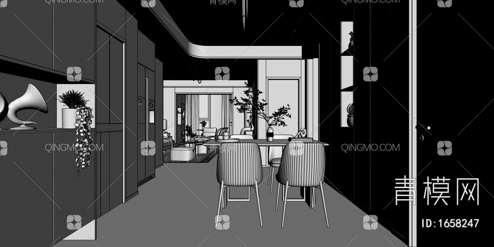 客餐厅3D模型下载【ID:1658247】