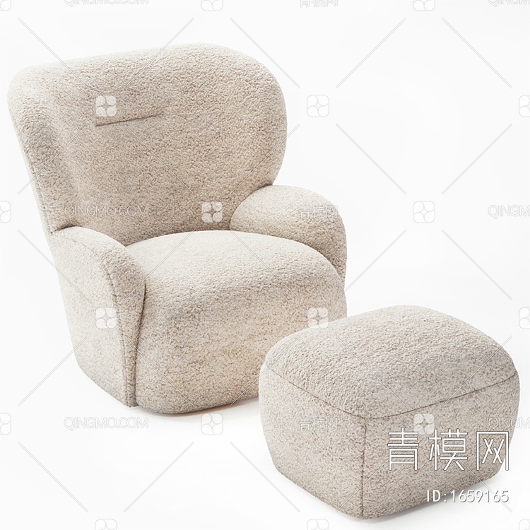 单人沙发3D模型下载【ID:1659165】