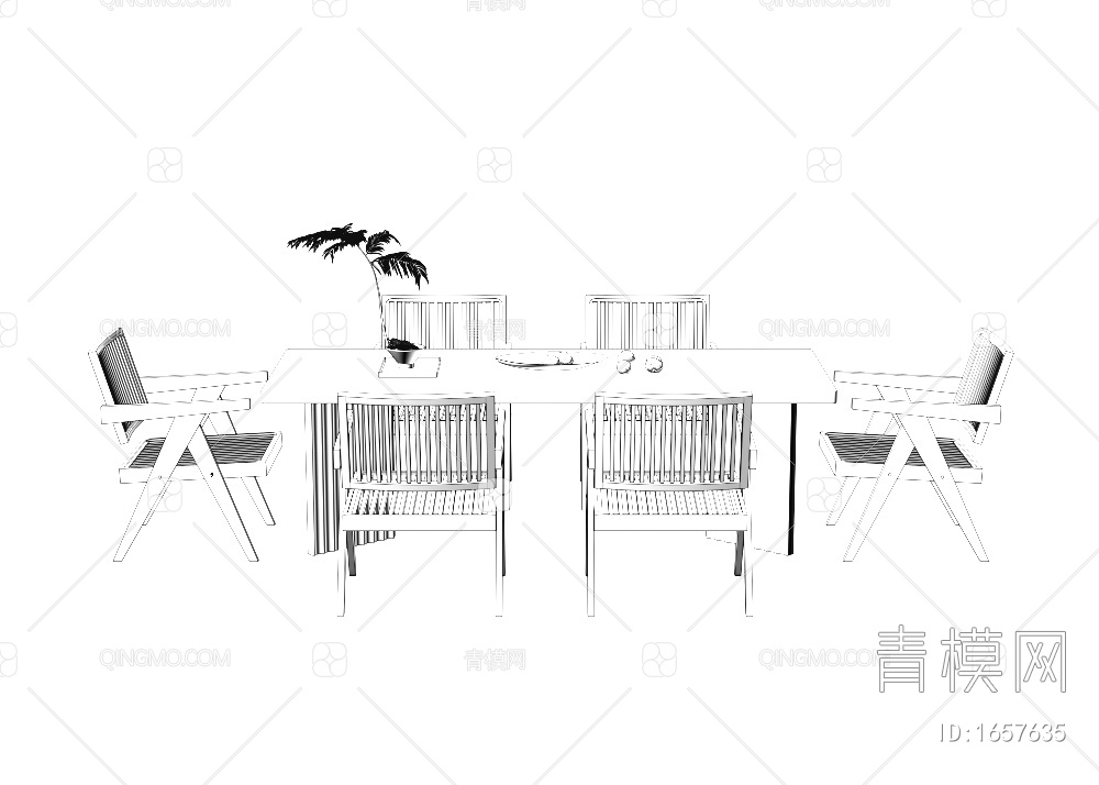 餐桌椅3D模型下载【ID:1657635】
