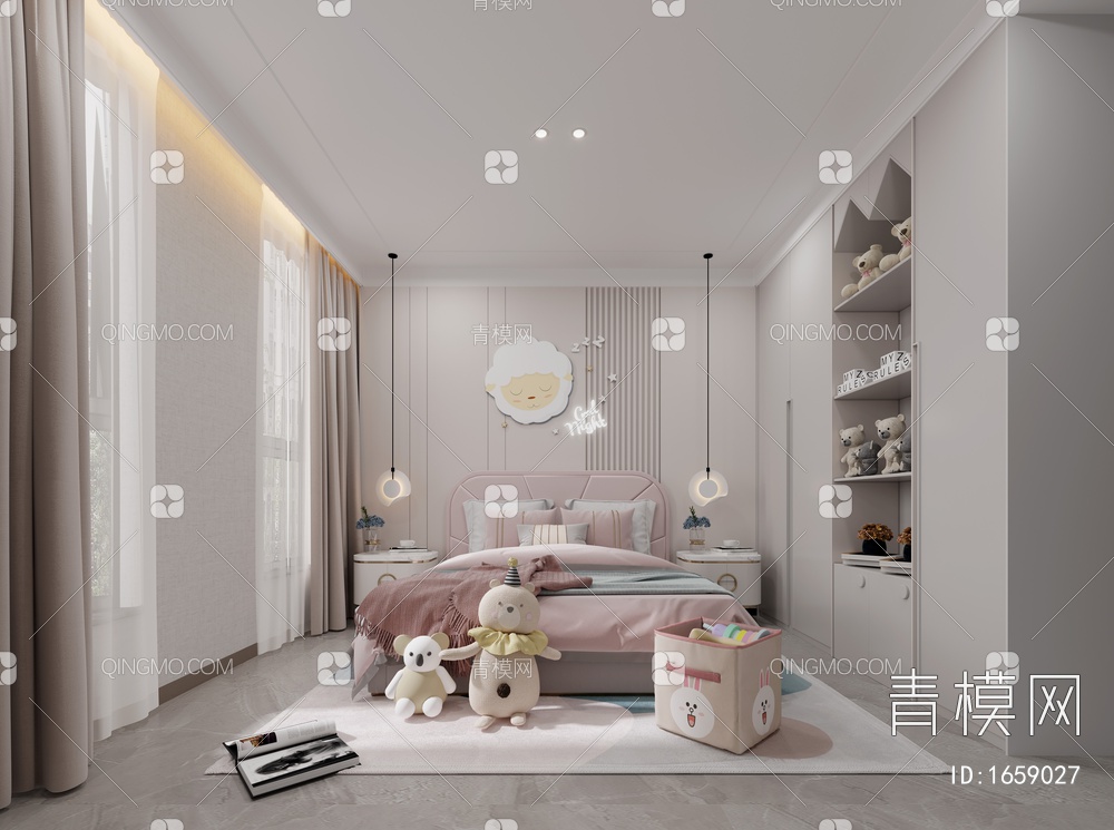 女儿房，卧室3D模型下载【ID:1659027】