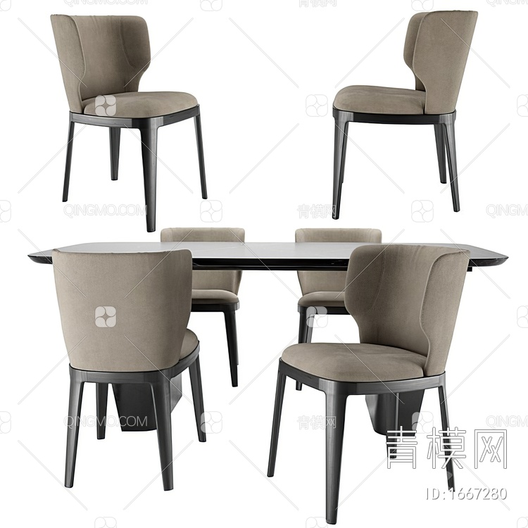餐桌椅组合3D模型下载【ID:1667280】