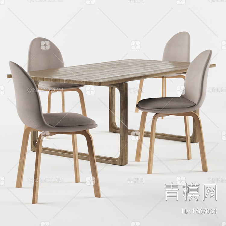 餐桌椅组合3D模型下载【ID:1667031】