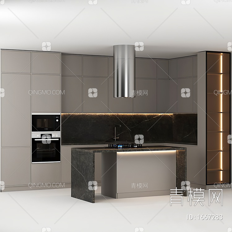 开放式厨房3D模型下载【ID:1667283】