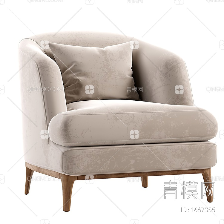 单人沙发3D模型下载【ID:1667355】