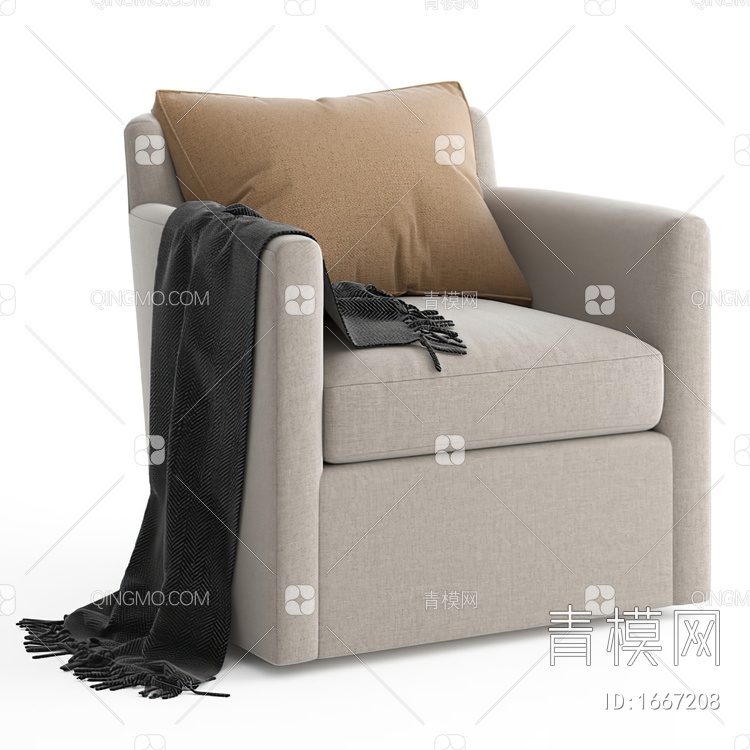 单人沙发3D模型下载【ID:1667208】