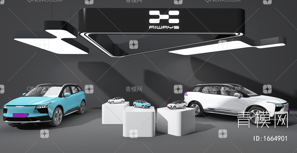 汽车 电动汽车 汽车展示台3D模型下载【ID:1664901】