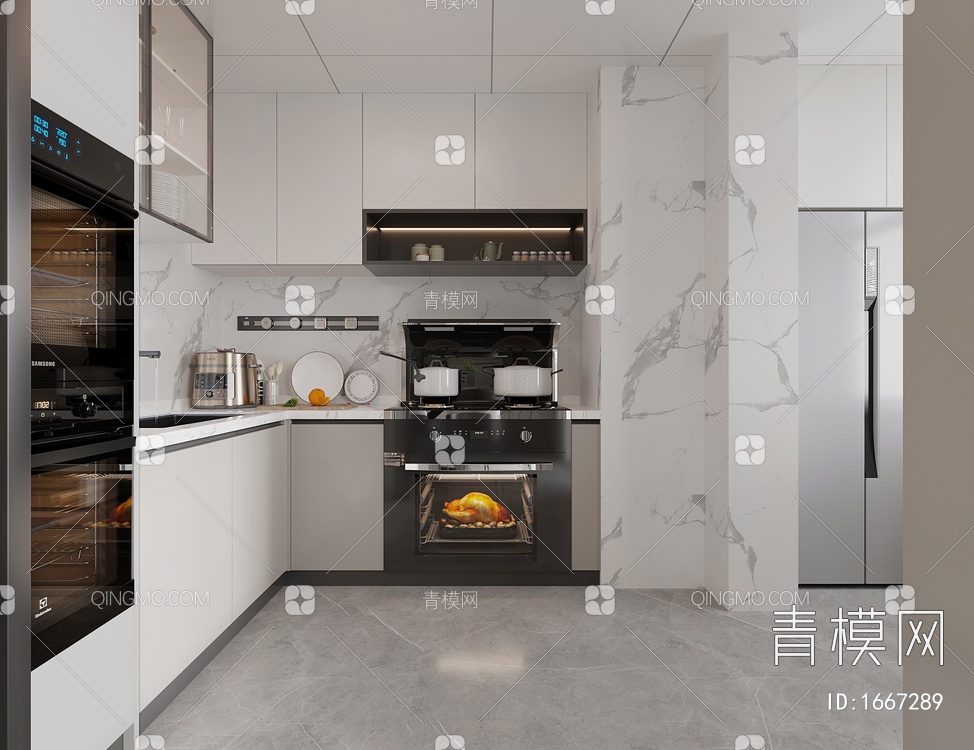 敞开式厨房3D模型下载【ID:1667289】