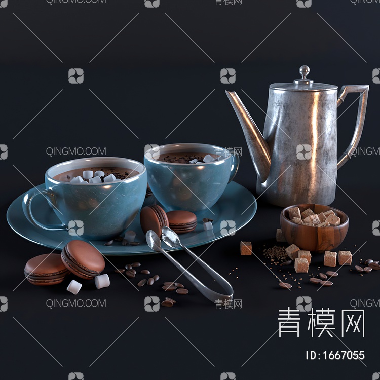 咖啡 小点心3D模型下载【ID:1667055】