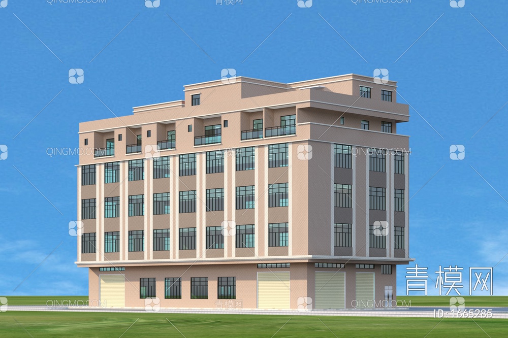 厂区厂房 工业园建筑外观3D模型下载【ID:1665285】