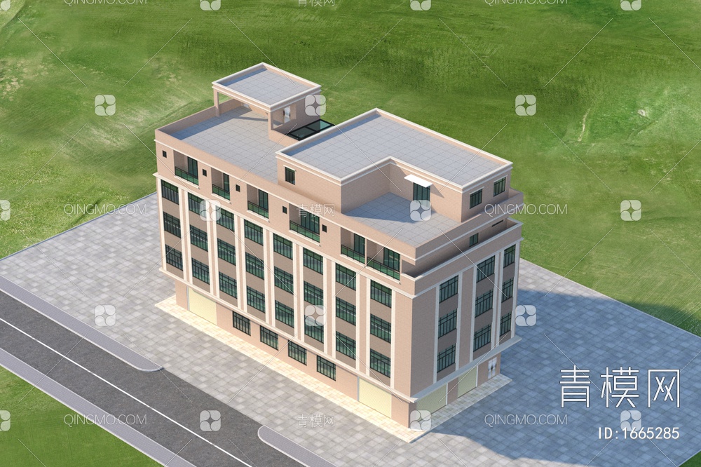 厂区厂房 工业园建筑外观3D模型下载【ID:1665285】