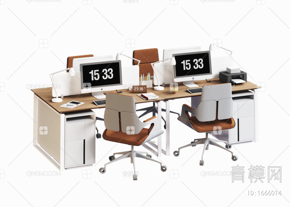 办公桌椅3D模型下载【ID:1666014】