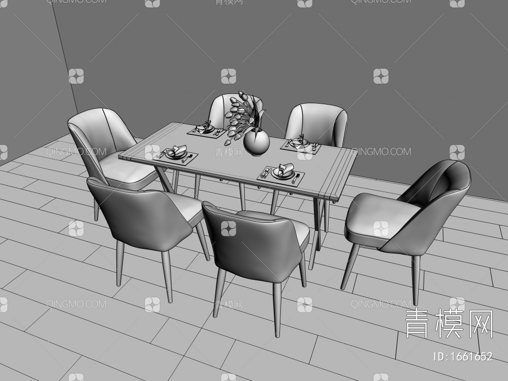餐桌椅组合3D模型下载【ID:1661652】