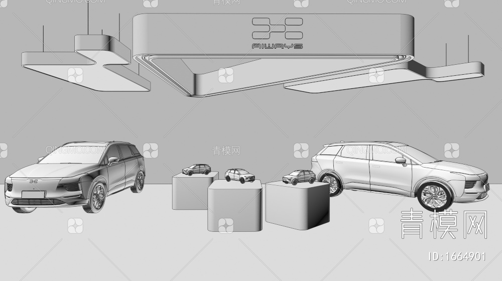 汽车 电动汽车 汽车展示台3D模型下载【ID:1664901】