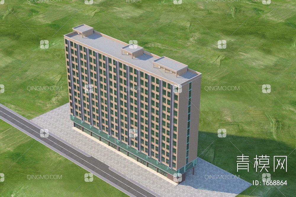 办公楼建筑3D模型下载【ID:1668864】