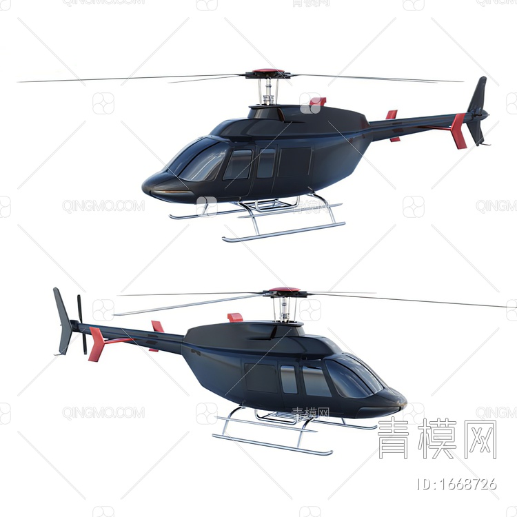 直升机3D模型下载【ID:1668726】