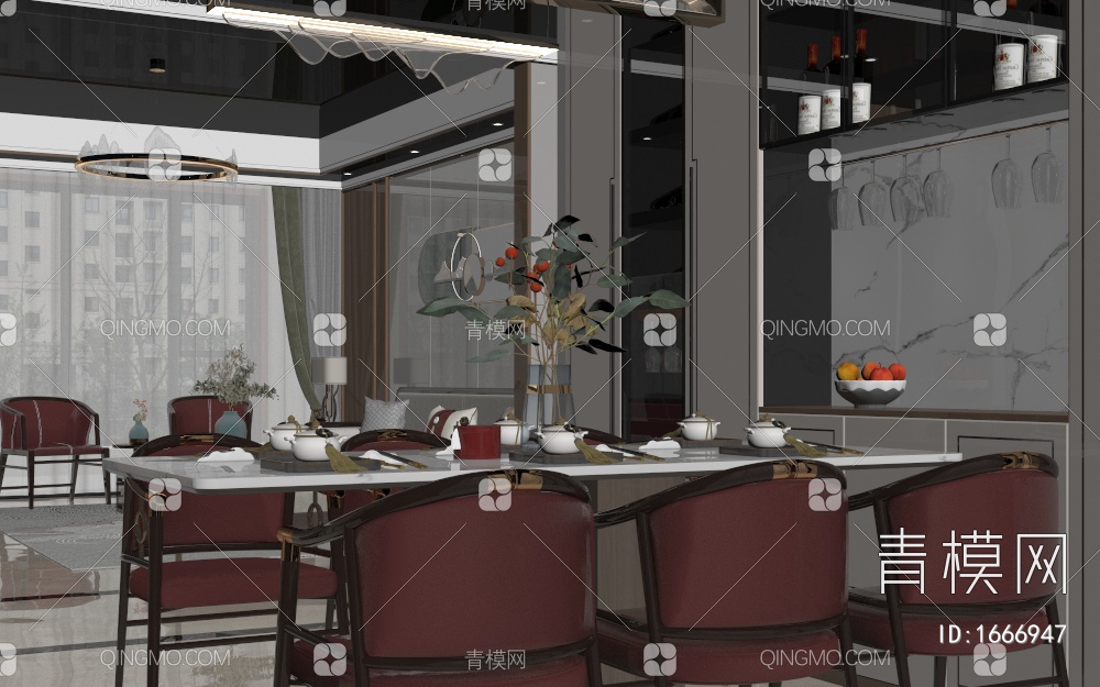 客餐厅3D模型下载【ID:1666947】