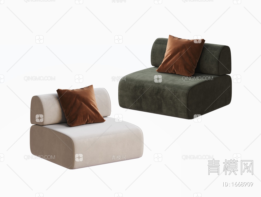 单人沙发 懒人沙发3D模型下载【ID:1668909】