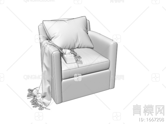 单人沙发3D模型下载【ID:1667208】