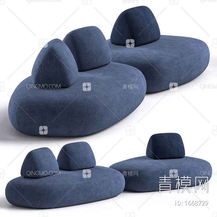 多人沙发3D模型下载【ID:1668729】
