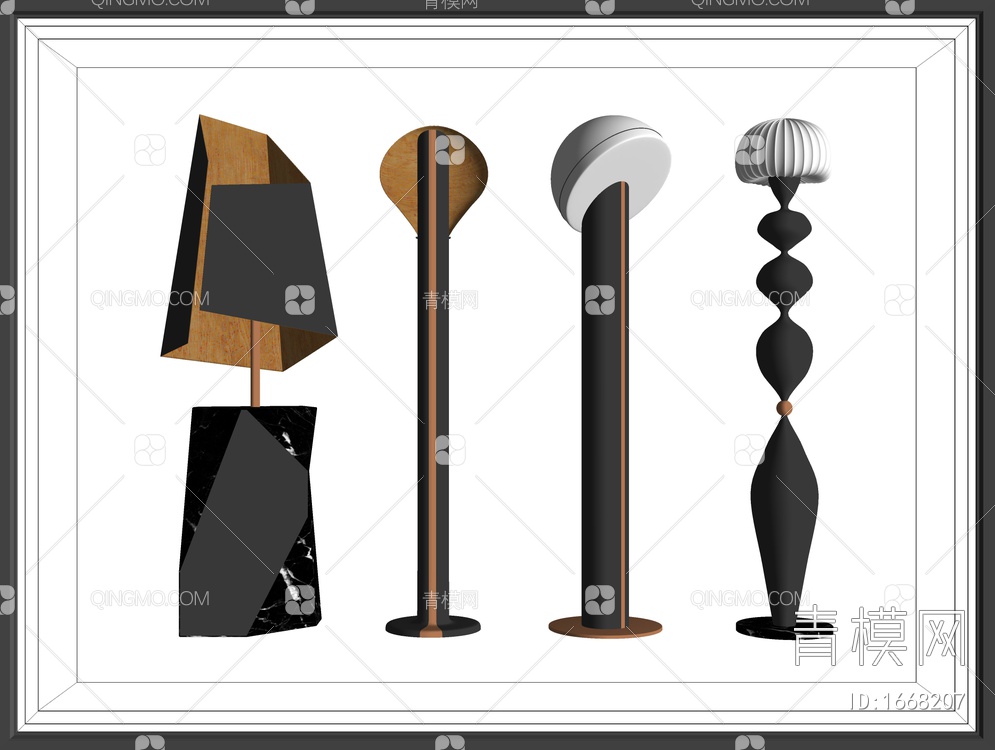 落地灯SU模型下载【ID:1668207】