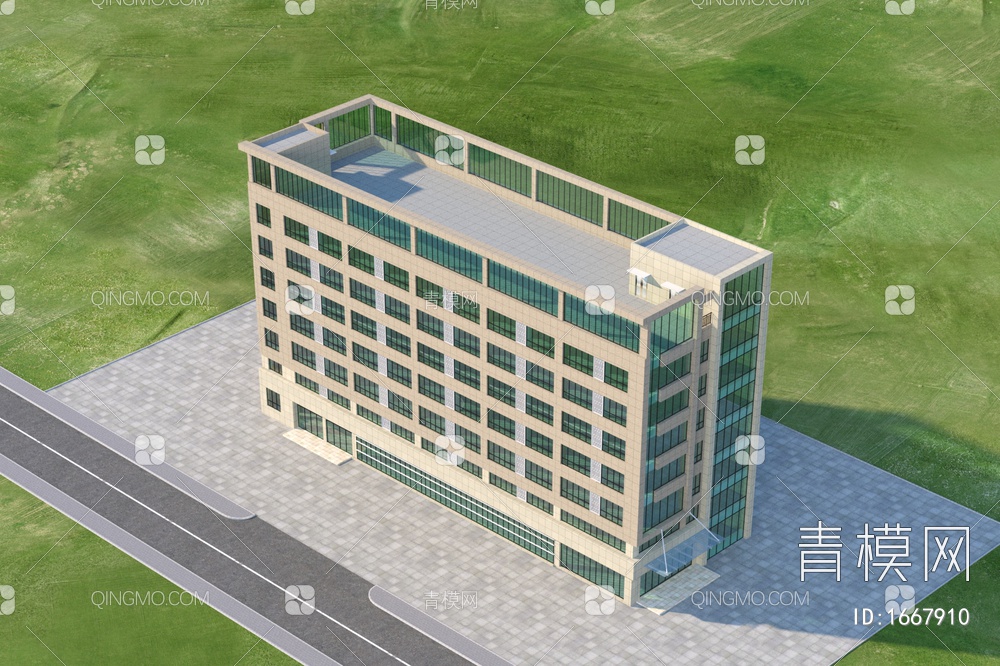 办公楼3D模型下载【ID:1667910】