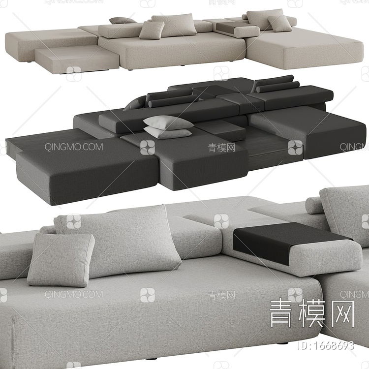 多人沙发3D模型下载【ID:1668693】