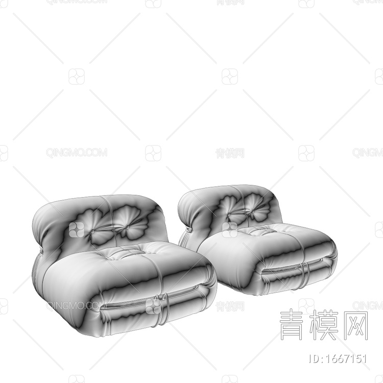 单人沙发3D模型下载【ID:1667151】