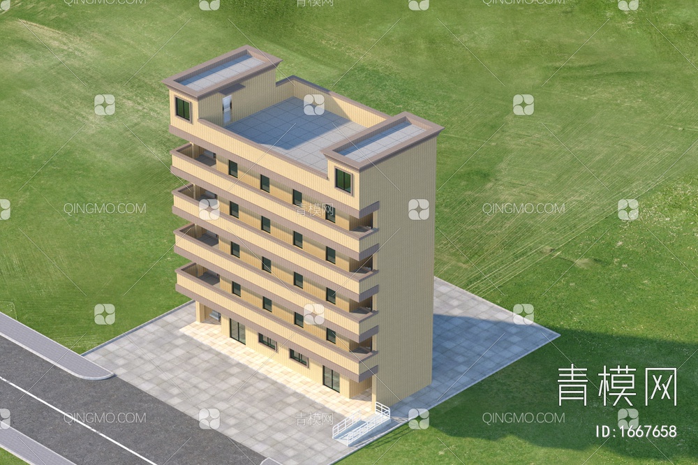 厂区宿舍3D模型下载【ID:1667658】
