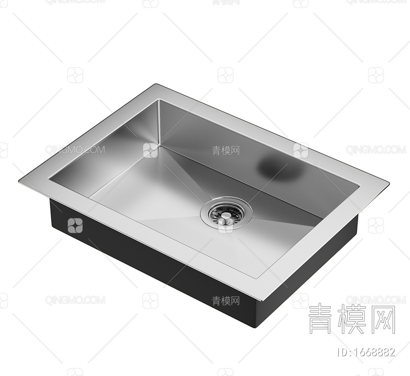 不锈钢洗菜盆3D模型下载【ID:1668882】