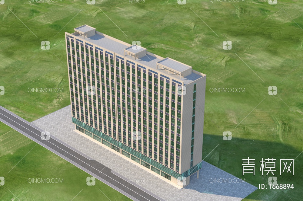办公楼建筑3D模型下载【ID:1668894】