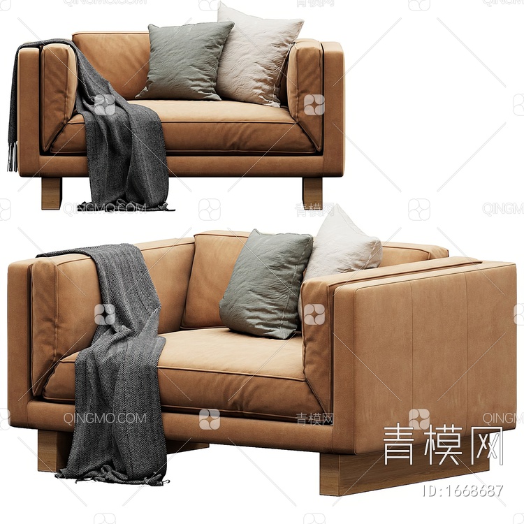 单人沙发3D模型下载【ID:1668687】