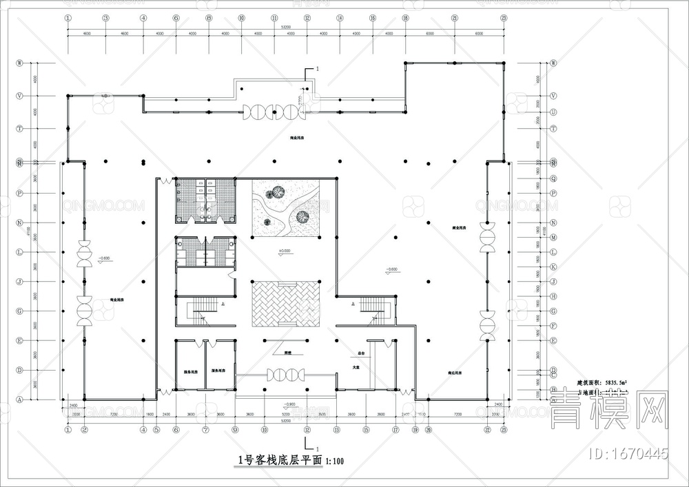 民居自建式旅店cad设计图纸【ID:1670445】