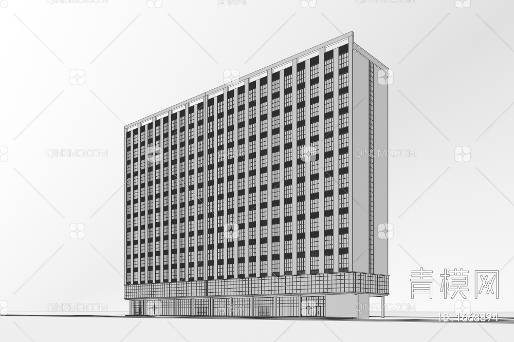 办公楼建筑3D模型下载【ID:1668894】