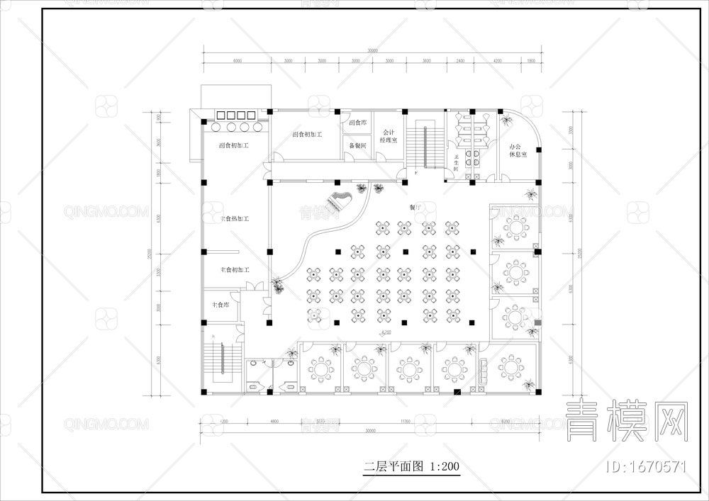 大学高校餐厅cad整套设计图【ID:1670571】