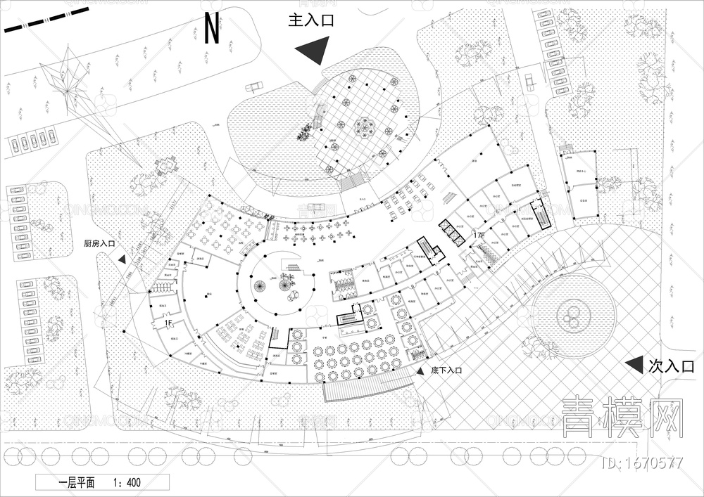 大学科技交流中心设计图cad图【ID:1670577】