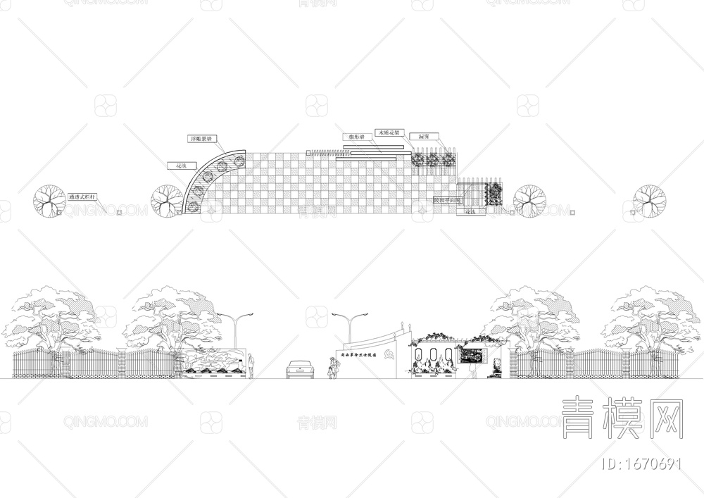 闽西革命烈士陵园平面图入口设计图【ID:1670691】