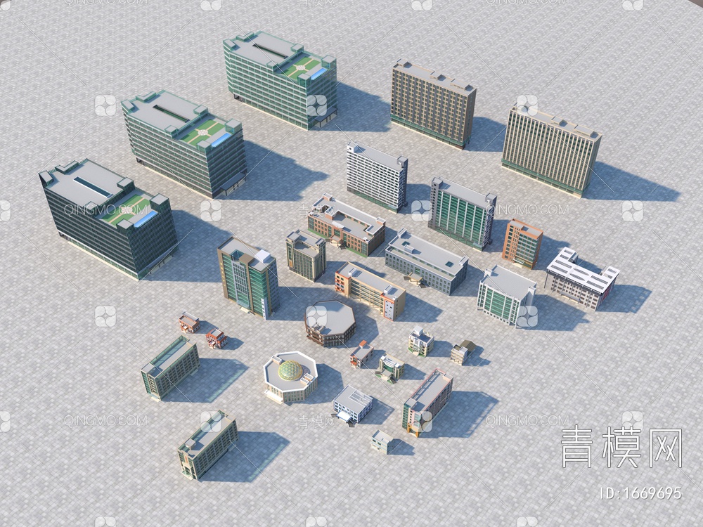 厂区办公楼3D模型下载【ID:1669695】